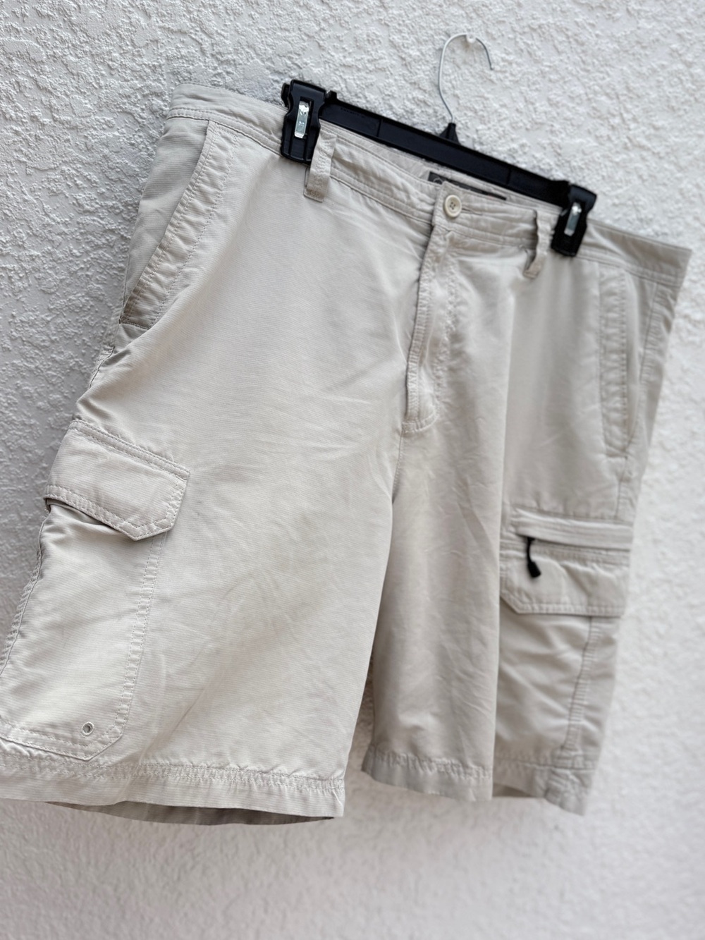 Quicksilver Waterman Men's Cargo Shorts in Light Beige - Classic Pocket Design